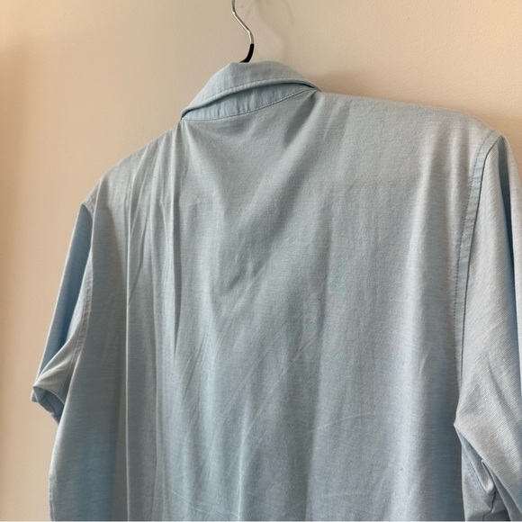 Peter Millar Nanoluxe Sean Cotton Lisle Polo Shirt Light Blue Button Size Small - Picture 10 of 10